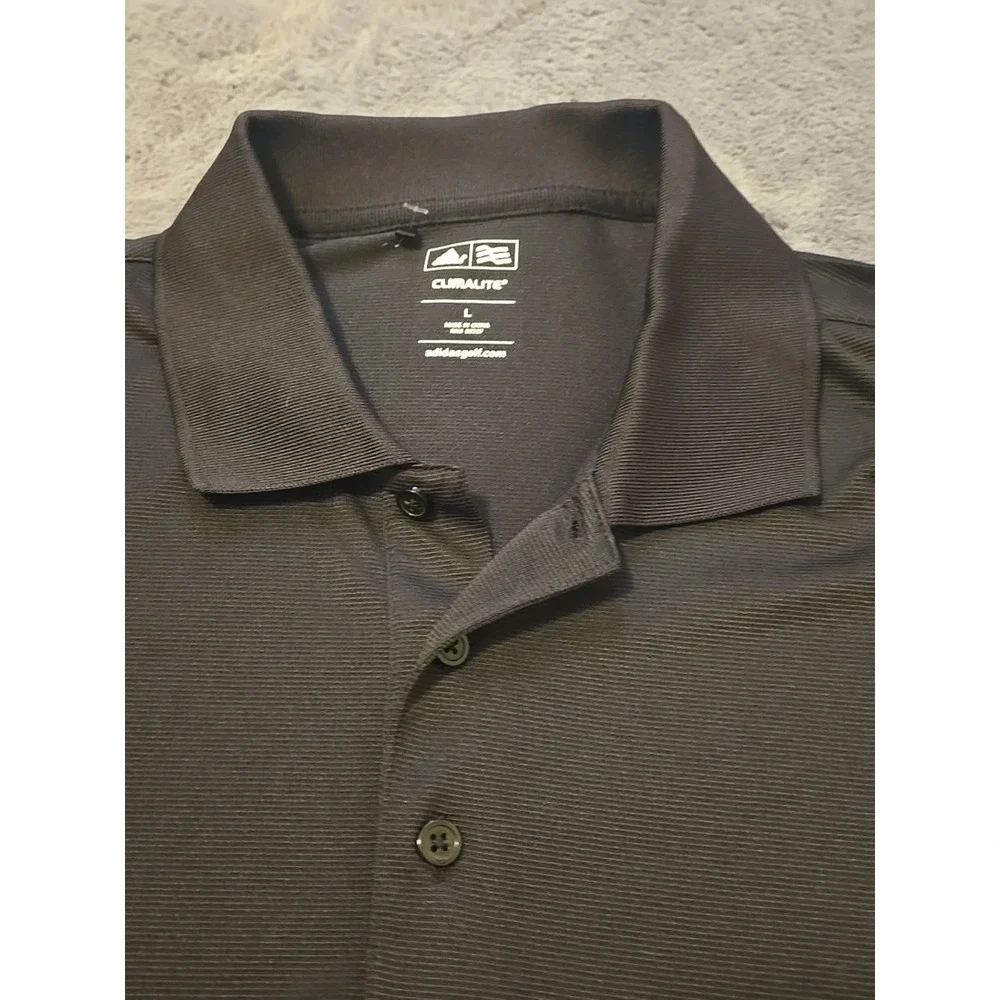 Adidas Climalite Polo Mens Large Black Short Sleeve Golf Performance Athletic L‎